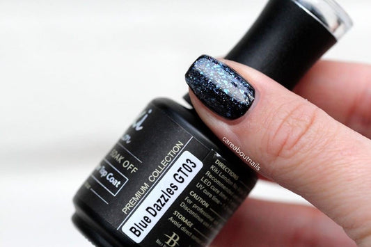 Blue Dazzles No Wipe Glitter Top Coat 15ml