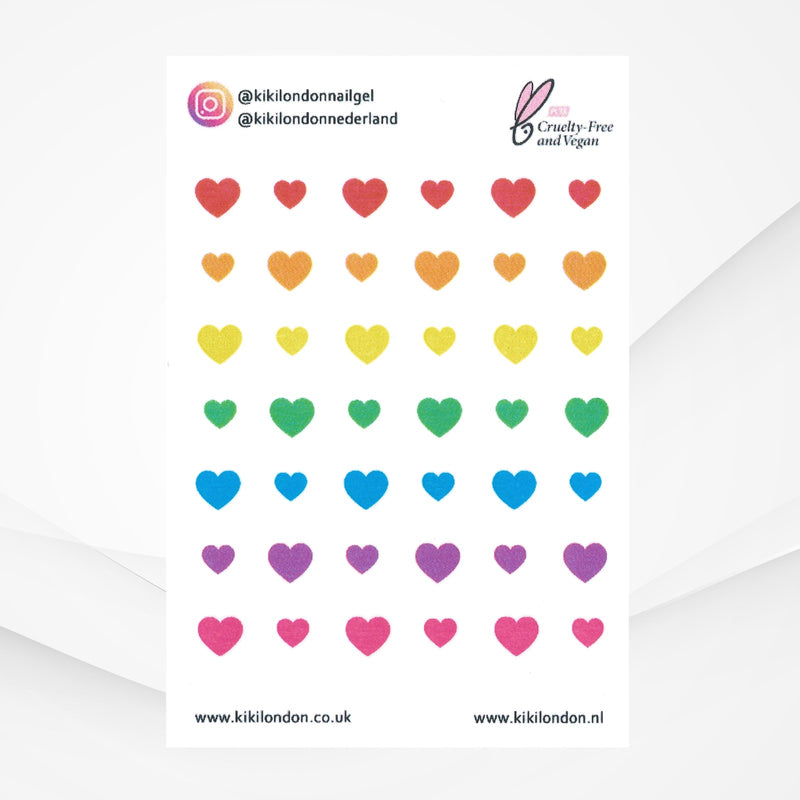 Water Decals Rainbow Hearts